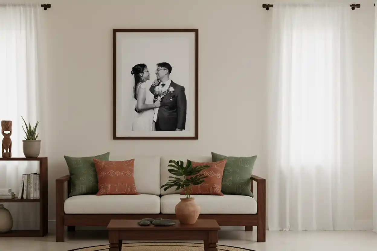 Example portrait displayed in a living room